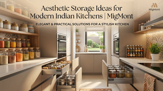 Aesthetic Storage Ideas for Modern Indian Kitchens | MigMont