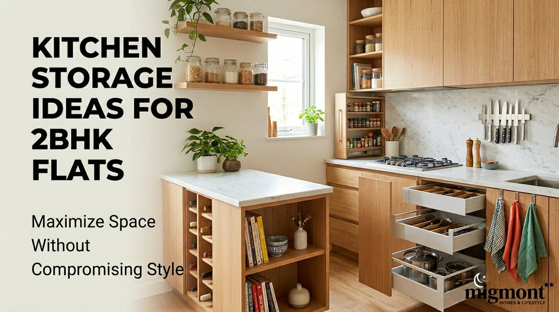 Kitchen Storage Ideas for 2BHK Flats | Smart Space-Saving Tips by MigMont
